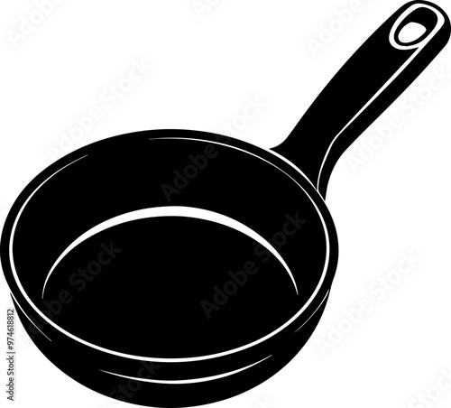 Frying pan silhouette vector illustration