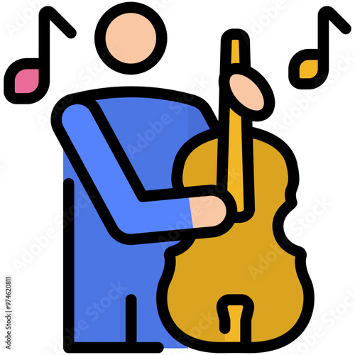 contrabass filled line icon