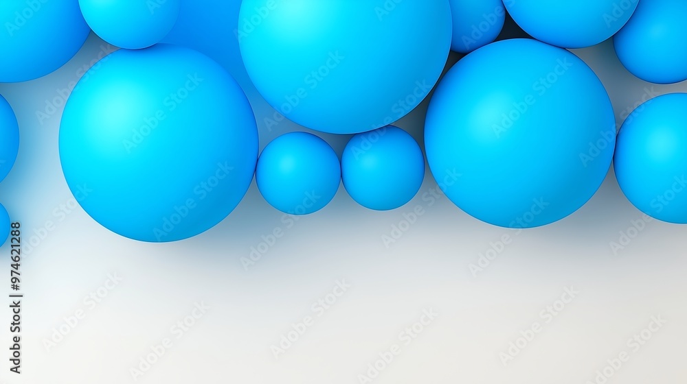 A blue background with many blue spheres. The spheres are of different sizes and are scattered all over the background A blue background with many blue spheres. The spheres are of different sizes and are scattered all over the background