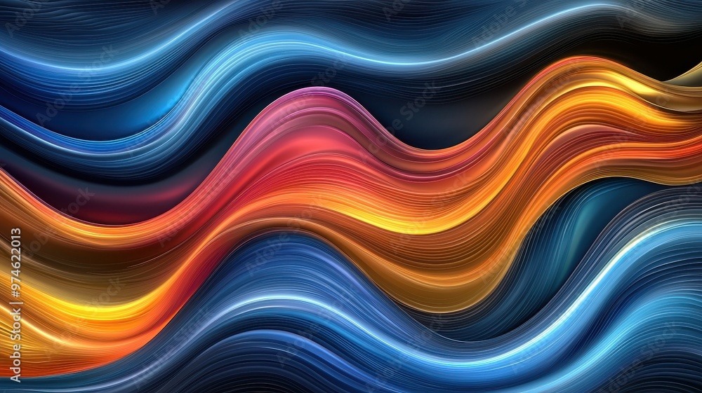 Vibrant abstract waves of colors create a dynamic and fluid composition, perfect for modern design and artistic projects. Vibrant abstract waves of colors create a dynamic and fluid composition, perfect for modern design and artistic projects.