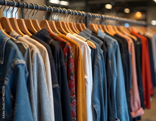 Wallpaper Mural Diverse Collection of Women’s Clothing on Display Rack in Fashion Store, Trendy Styles for Shoppers Torontodigital.ca
