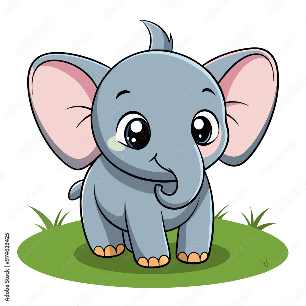 Fototapeta premium cute elephant clipart vector design,awesome cute elephant svg,high resolution printable cute elephant artwork