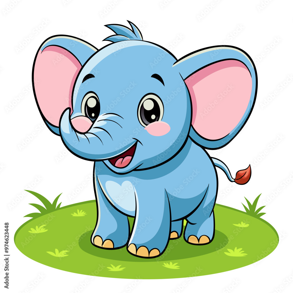 Fototapeta premium cute elephant clipart vector design,awesome cute elephant svg,high resolution printable cute elephant artwork