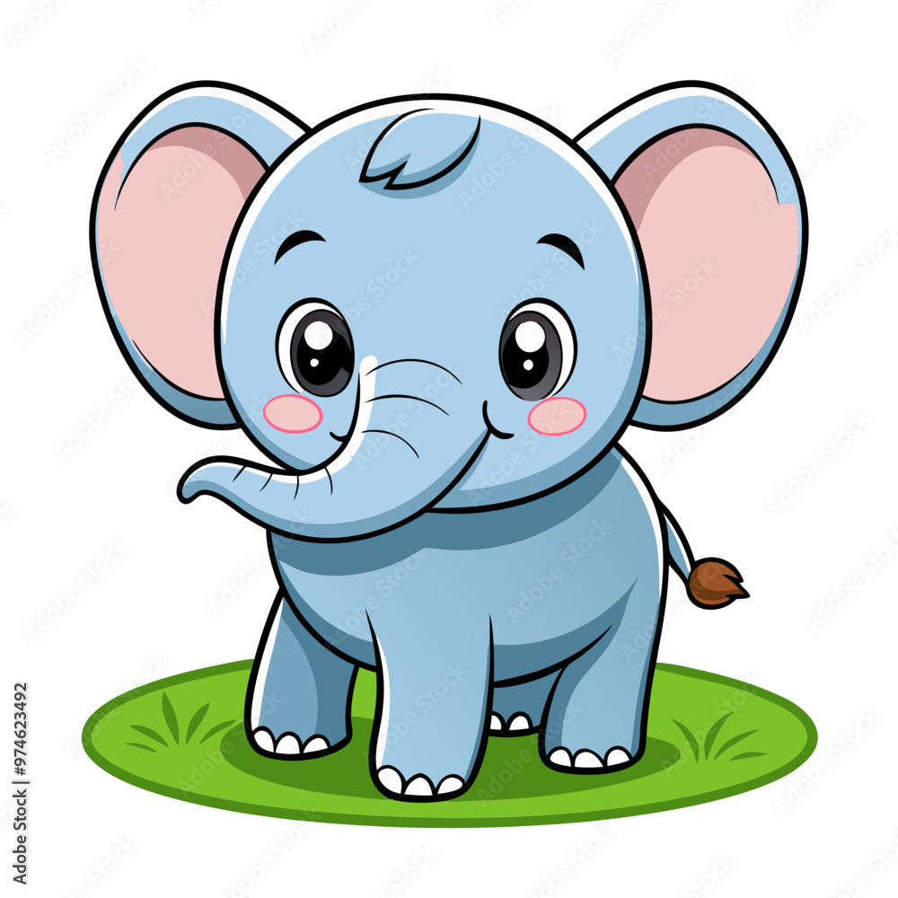Naklejka premium cute elephant clipart vector design,awesome cute elephant svg,high resolution printable cute elephant artwork
