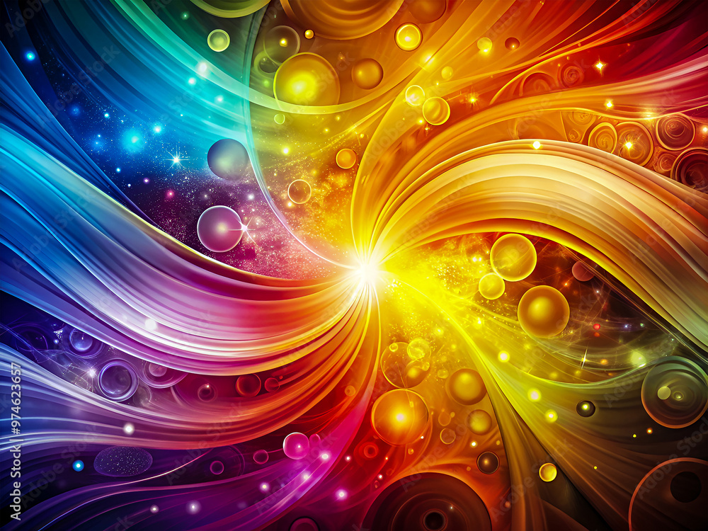 Obraz premium Rainbow abstract background with bubbles