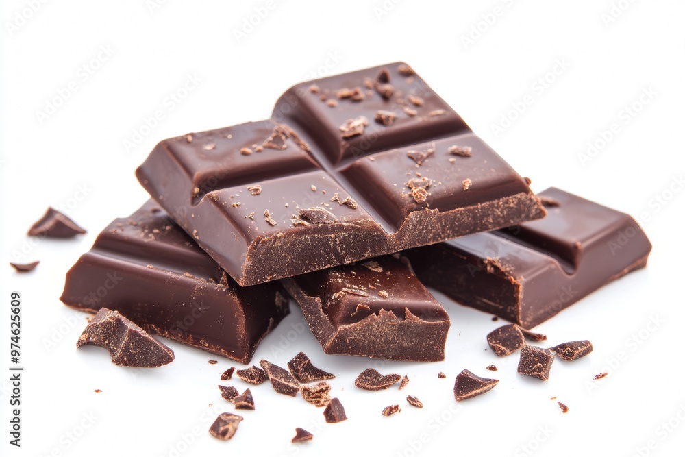Chocolate On White. Dark Chocolate Bars Isolated on White Background Chocolate On White. Dark Chocolate Bars Isolated on White Background