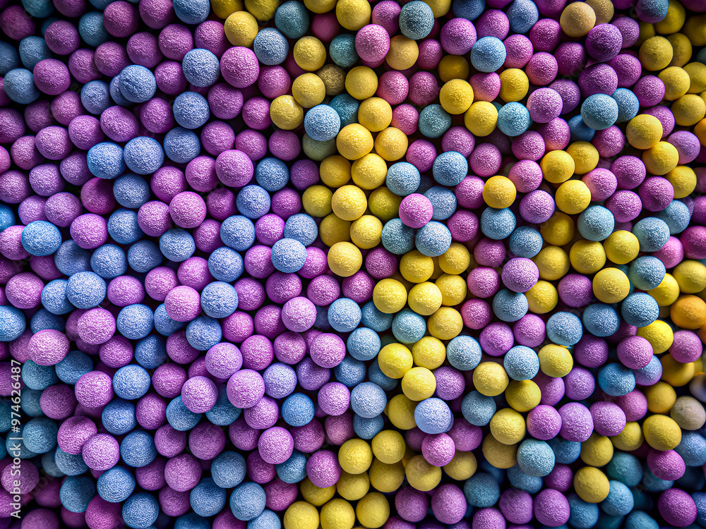 Purple, blue and yellow seamless pattern with balls Purple, blue and yellow seamless pattern with balls