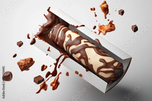 wafer roll with sprinkles in white packaging photo