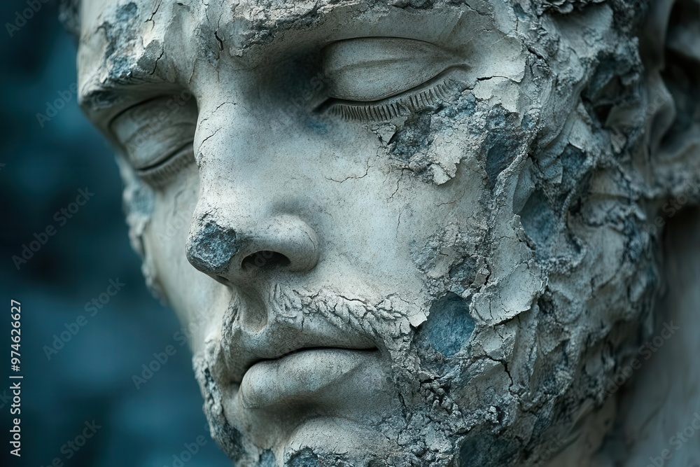 fragmented classical greek statue dramatic lighting surreal composition mental health concept artistic decay fragmented classical greek statue dramatic lighting surreal composition mental health concept artistic decay