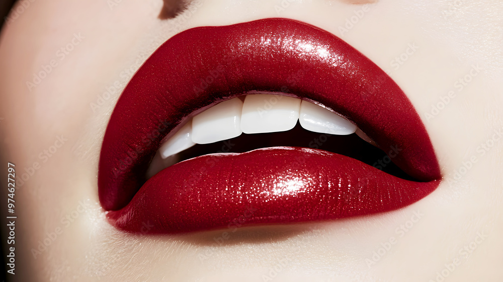 high-resolution image of a long-wearing lipstick applied to lips, showcasing its smudge-proof high-resolution image of a long-wearing lipstick applied to lips, showcasing its smudge-proof