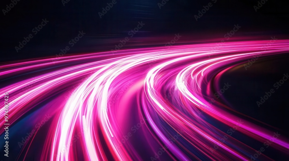 abstract light trails in vibrant pink and neon hues against dark background dynamic curves and streaks create sense of speed and connectivity abstract light trails in vibrant pink and neon hues against dark background dynamic curves and streaks create sense of speed and connectivity