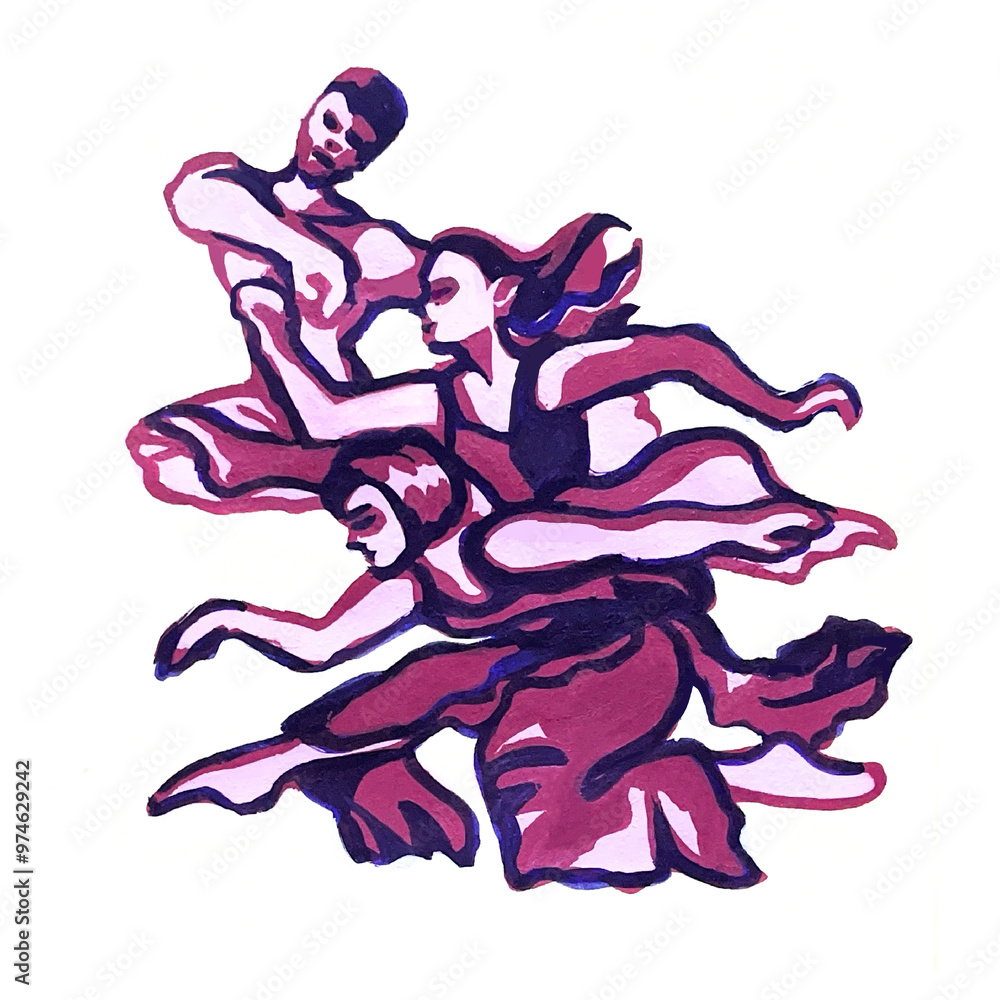 Fototapeta premium illustration of a dancing people