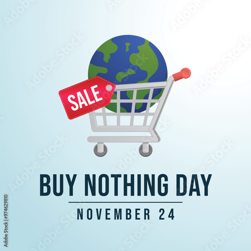 Buy Nothing Day vector design template good for celebration usage. Buy Nothing Day design. flat design. eps 10.