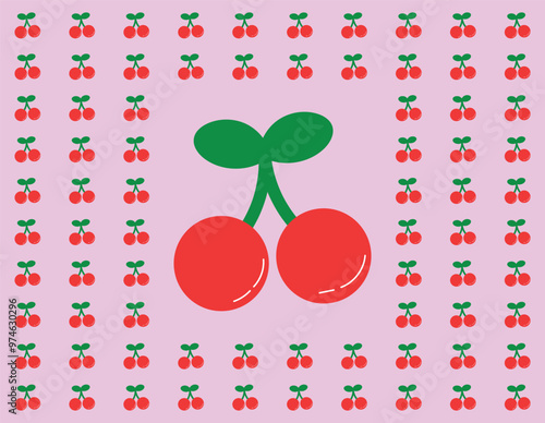 cherry pattern design for background, wallpaper, carpet, textile design, fabric, blanket, blanket for kids, card , wrapping paper , notebook ,batik, diary cover, and etc.