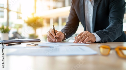 Auto Finance Agreement Signing - Loan Applicant Discussing Repayment Terms and Interest Rates in Professional Office Setting