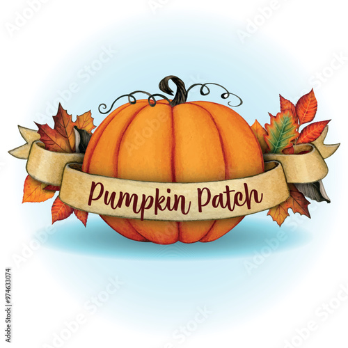 Watercolor hand drawn fall season composition