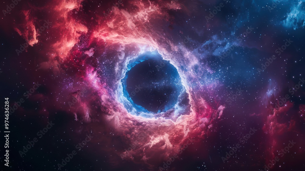 Obraz premium Cosmic Nebula with a Dark Void