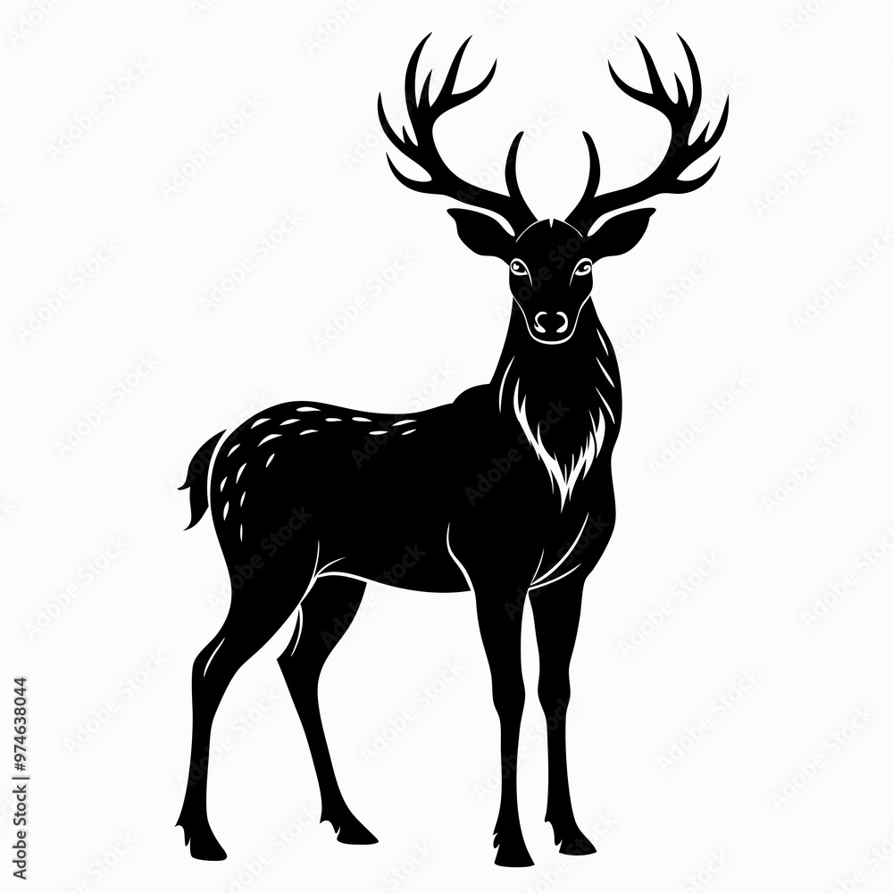 Fototapeta premium Deer Black Black silhouette