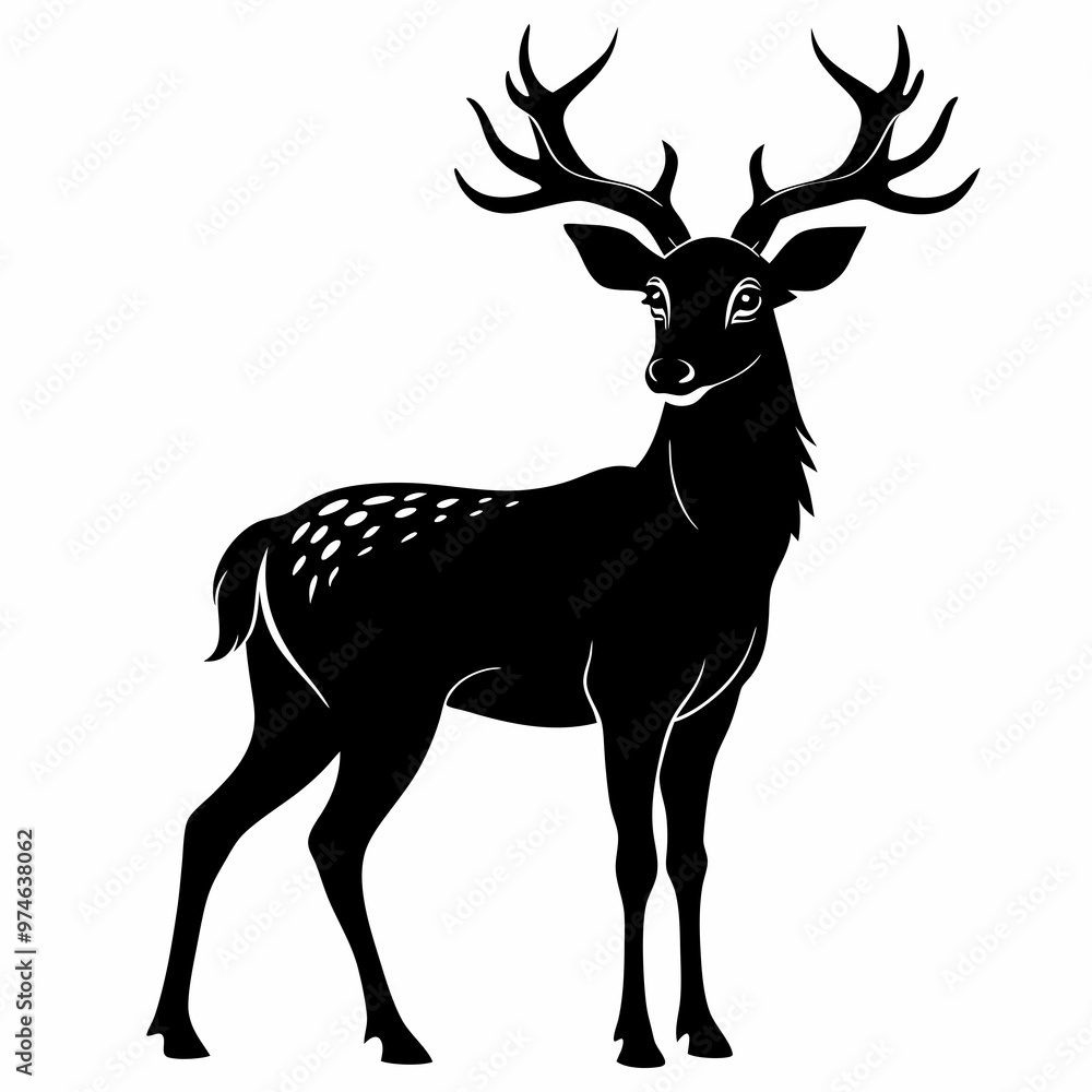 Obraz premium Deer Black Black silhouette