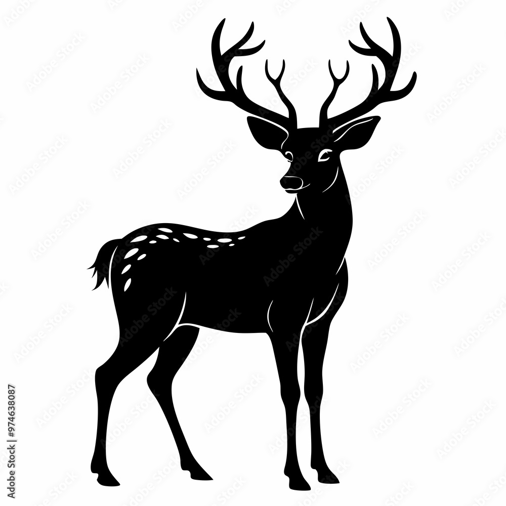 Obraz premium Deer Black Black silhouette