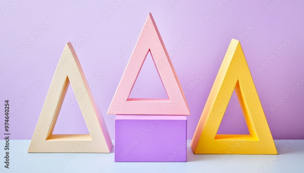 Colorful Triangles on a Purple Background. Colorful Triangles on a Purple Background.
