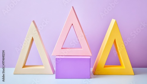 Free Download Colorful Triangles on a Purple Background. - GFXLoad