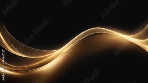 A smooth, flowing golden wave against a black background, evoking elegance and sophistication.