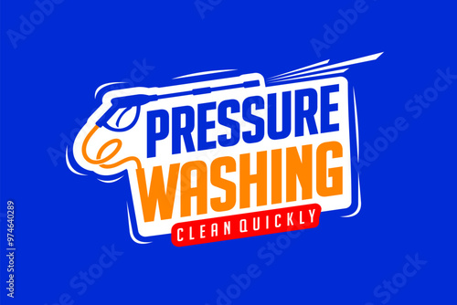 Pressure Washing lettering logo, Pressure Washing logo