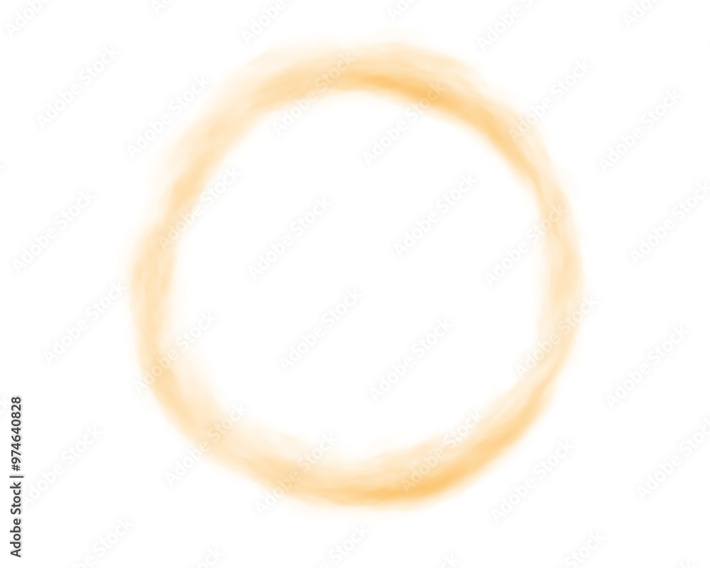 Fog or smoke. Yellow ring of smog cloud on isolated transparent special effect. Smoke cloud as ring, magic haze. Yellow smoke rings from cigarette, pipe or vape. Realistic circle of steam clouds of s Fog or smoke. Yellow ring of smog cloud on isolated transparent special effect. Smoke cloud as ring, magic haze. Yellow smoke rings from cigarette, pipe or vape. Realistic circle of steam clouds of s