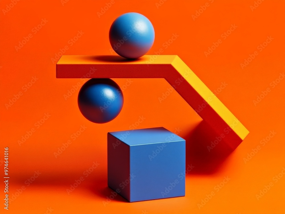 Balanced Blue and Orange Shapes. Balanced Blue and Orange Shapes.