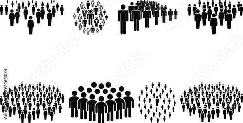 People group icons set collection