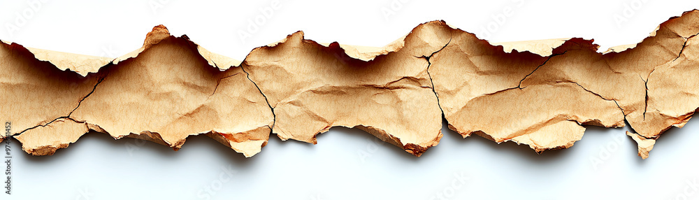 Textured piece of crumpled brown paper, showcasing intricate folds and creases for artistic or design use. Textured piece of crumpled brown paper, showcasing intricate folds and creases for artistic or design use.