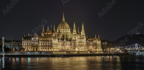 Hungarian Parliament Building at Night