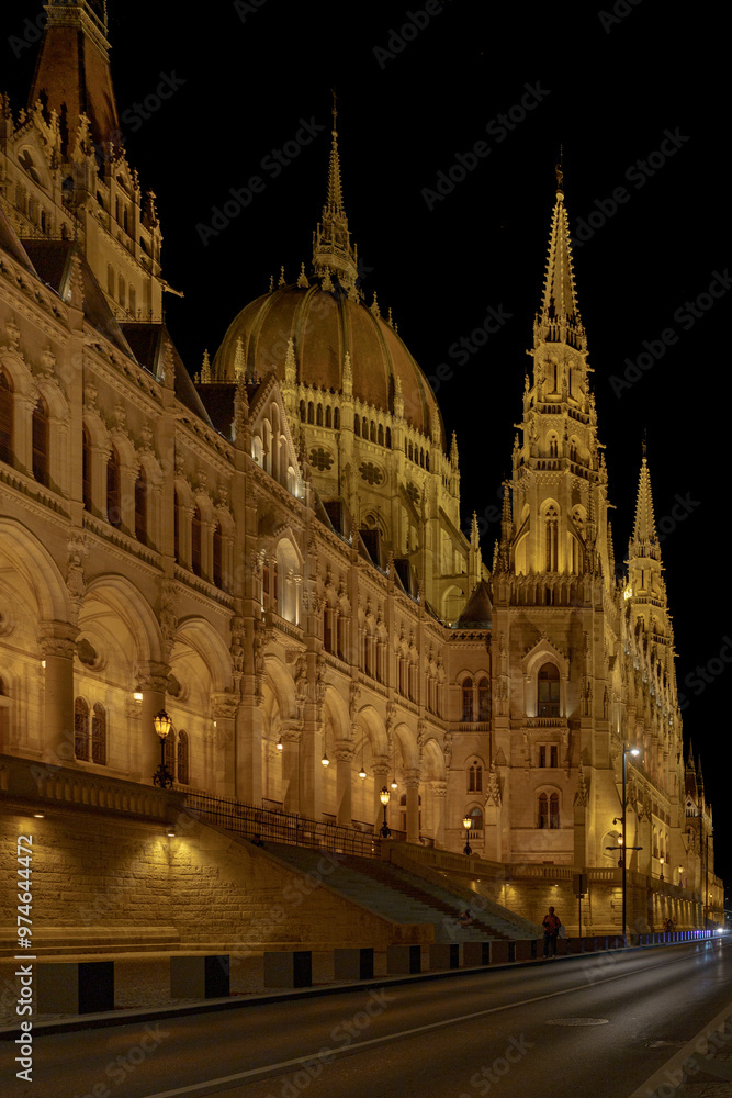 Fototapeta premium Hungarian Parliament Building at Night