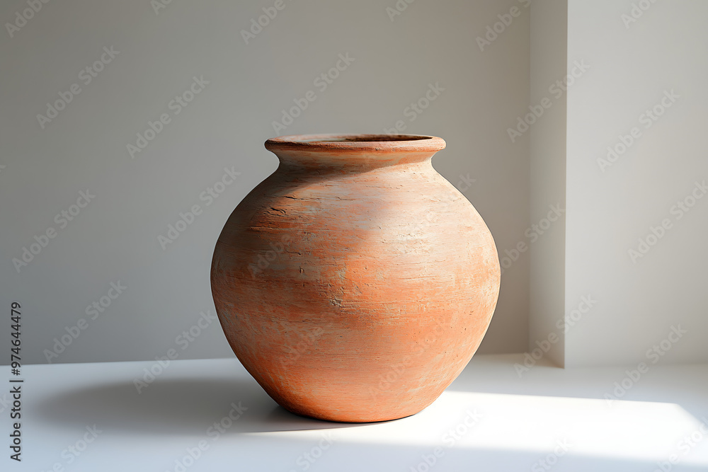 Ceramic vase with a traditional design displayed against a wooden background Ceramic vase with a traditional design displayed against a wooden background