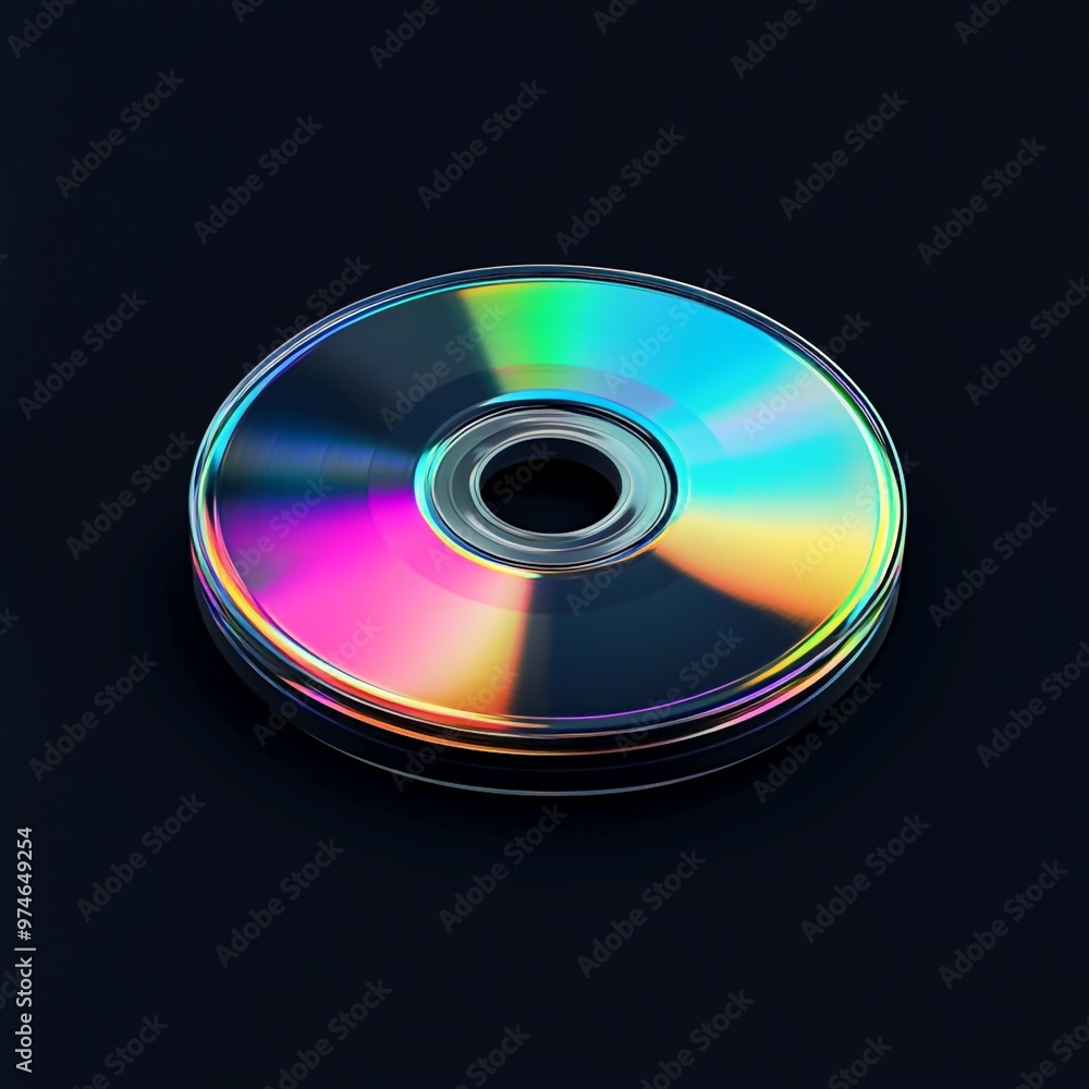3D Compact Disc Icon: Optical Media for Music Illustration Logo 3D Compact Disc Icon: Optical Media for Music Illustration Logo
