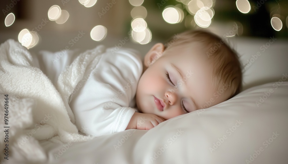 Infant Peacefully Resting On A Comfortable Bed. Perfect Visual Element For Creating A Captivating And Heartwarming Design Banner. Cute Baby Sleeping Image. Infant Peacefully Resting On A Comfortable Bed. Perfect Visual Element For Creating A Captivating And Heartwarming Design Banner. Cute Baby Sleeping Image.