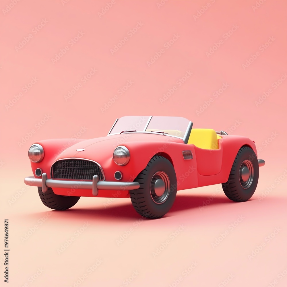3D Convertible Icon: Vehicle with Open Top Illustration Logo 3D Convertible Icon: Vehicle with Open Top Illustration Logo