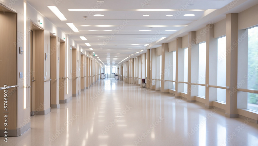 Blurry Hospital Corridor with a Luxuriou Blurry Hospital Corridor with a Luxuriou