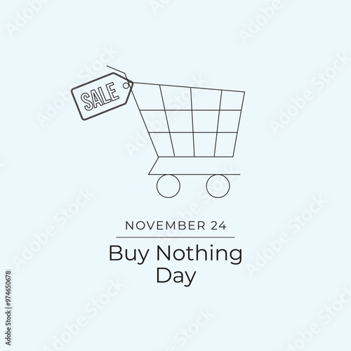 Buy Nothing Day vector design template good for celebration usage. Buy Nothing Day design. continuous line drawing. eps 10.