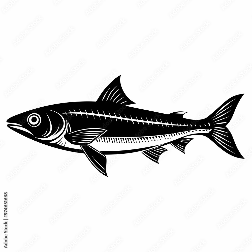 Fototapeta premium Herring Black Black silhouette