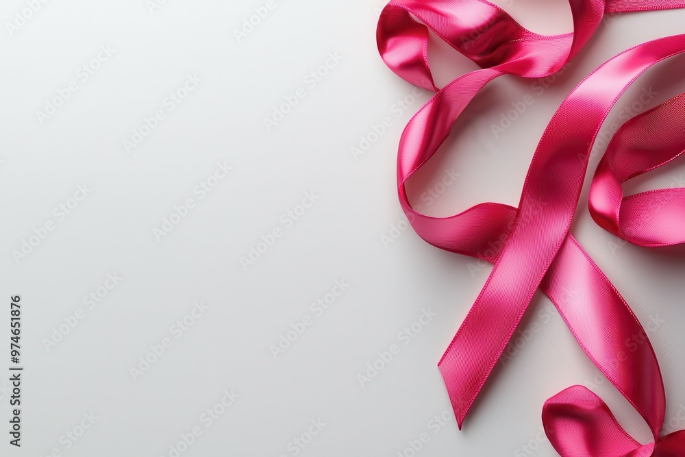 Close-up of a pink ribbon symbolizing breast cancer awareness. Close-up of a pink ribbon symbolizing breast cancer awareness.