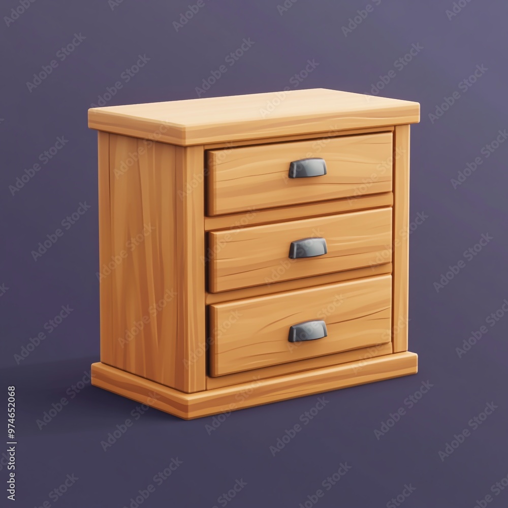 3D Dresser Icon: Storage Furniture with Drawers Illustration Logo 3D Dresser Icon: Storage Furniture with Drawers Illustration Logo