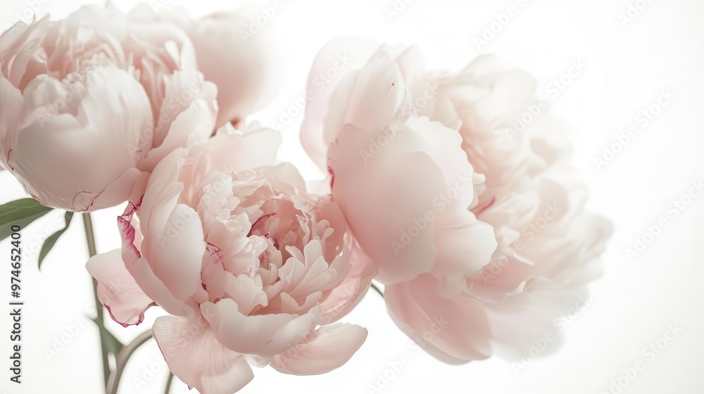 delicate peony blooms float ethereally on white soft petals unfurl in exquisite detail dreamy highkey lighting evokes romance and femininity botanical illustration meets fine art photography delicate peony blooms float ethereally on white soft petals unfurl in exquisite detail dreamy highkey lighting evokes romance and femininity botanical illustration meets fine art photography