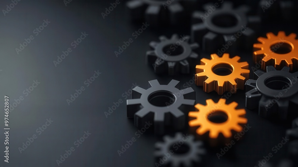 Craft a captivating digital illustration showcasing a low-angle view of interconnected gears symbolizing customer retention in a futuristic and sleek style Craft a captivating digital illustration showcasing a low-angle view of interconnected gears symbolizing customer retention in a futuristic and sleek style