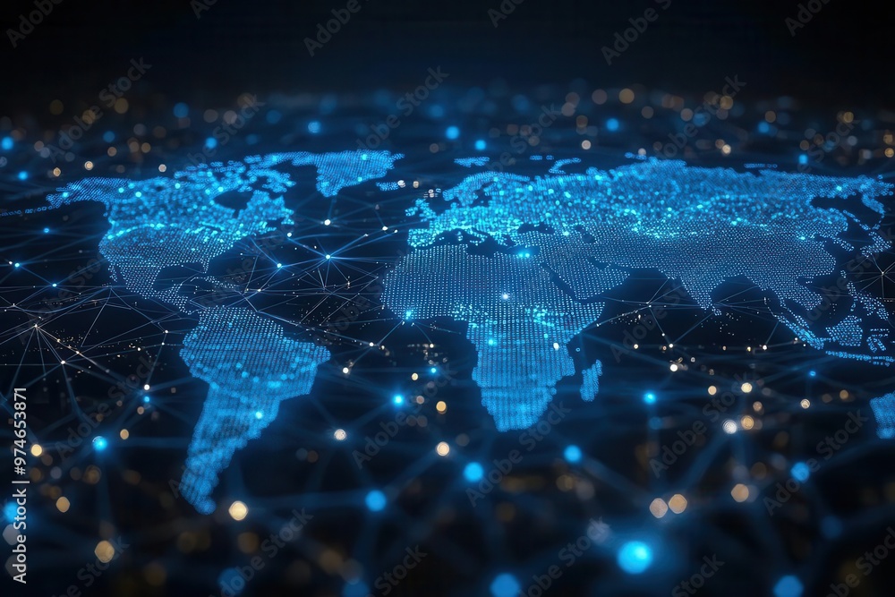 global business network diverse silhouettes on world map interconnected lines digital blue glow futuristic corporate concept global business network diverse silhouettes on world map interconnected lines digital blue glow futuristic corporate concept