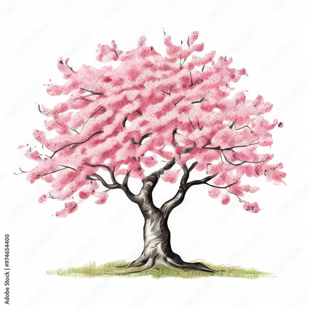 Obraz premium the AI Image Generator, Pink cherry blossom tree
