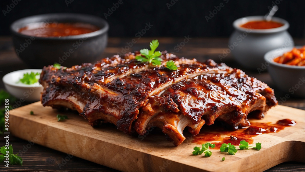 Delicious Barbeque Pork Ribs Glazed with Honey Delicious Barbeque Pork Ribs Glazed with Honey