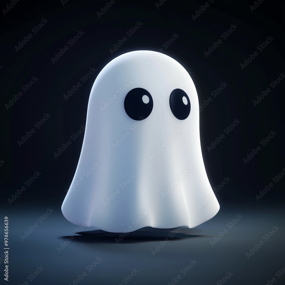 3D Ghost Icon: Spooky Specter for Halloween Illustration Logo 3D Ghost Icon: Spooky Specter for Halloween Illustration Logo