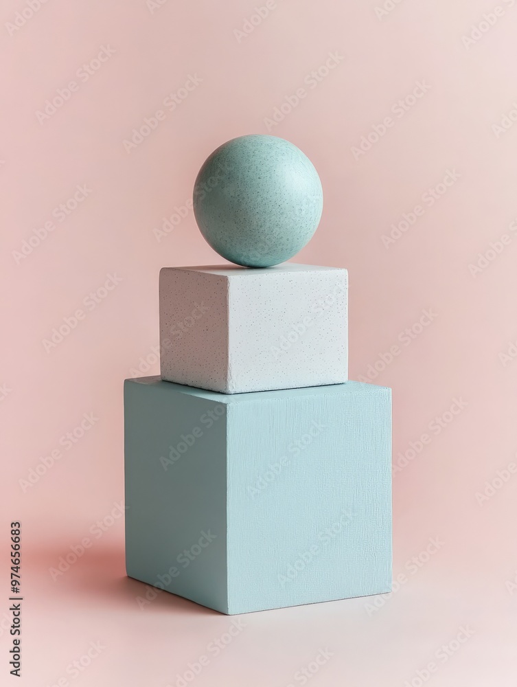 Minimalistic Pastel Sphere and Cube. Minimalistic Pastel Sphere and Cube.